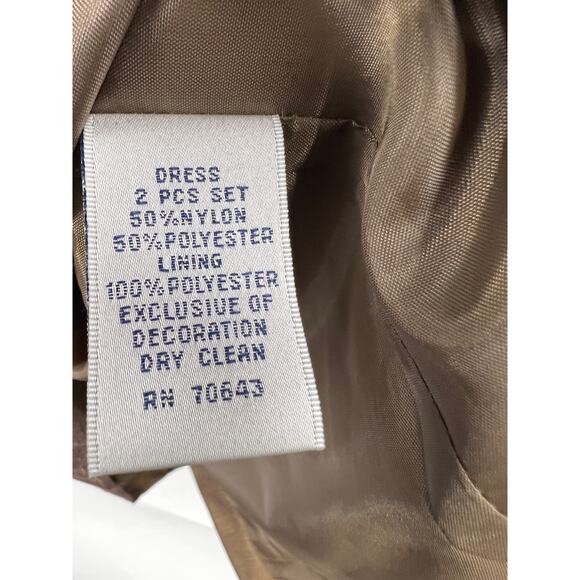 Eliza‎ J Dress Womens Embellisihed Sheath Dress Sleeveless Brown Size 6 Petite - Picture 4 of 6